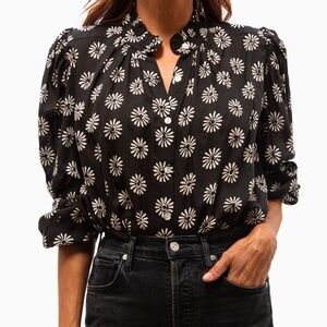 Alix of Bohemia Annabel Black Daisy Top, XS